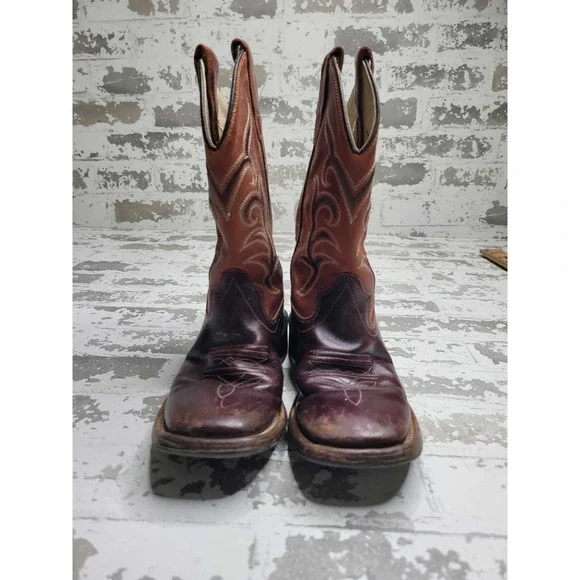 3692 Old West Cowboy‎ Boots Square Toe Boy's 13 - Picture 5 of 6